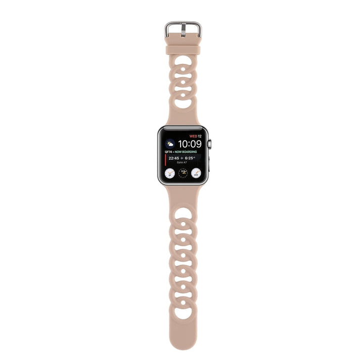 Lisslune | Hollow Silicone Watch Band for Apple Watch Series 9&8&7 41mm / SE 3&SE 2&6&SE&5&4 40mm / 3&2&1 38mm (Khaki)
