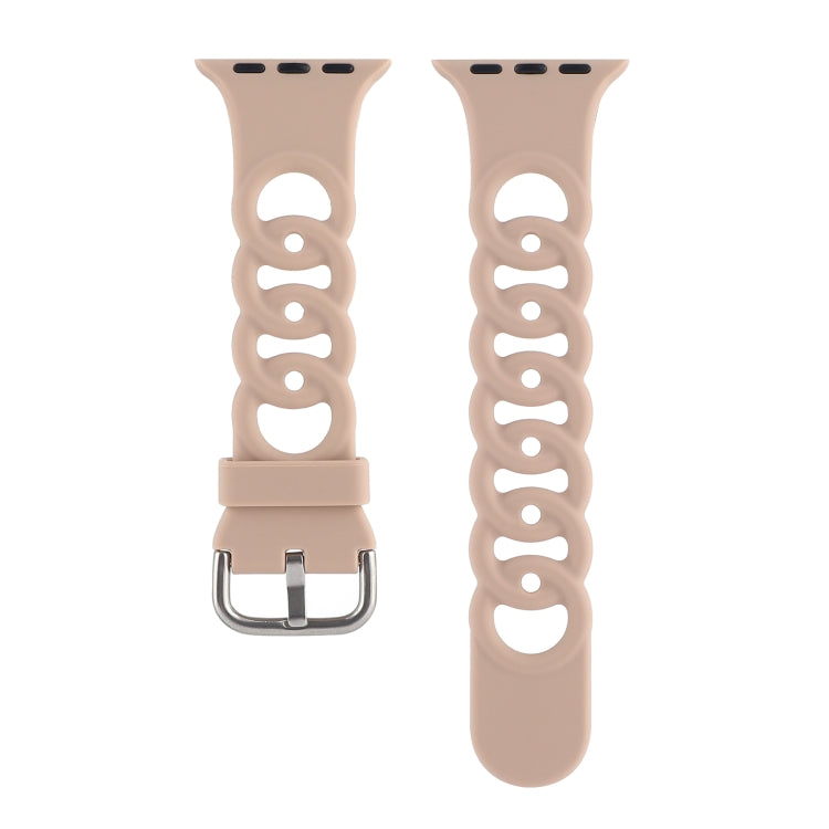 Lisslune | Hollow Silicone Watch Band for Apple Watch Series 9&8&7 41mm / SE 3&SE 2&6&SE&5&4 40mm / 3&2&1 38mm (Khaki)