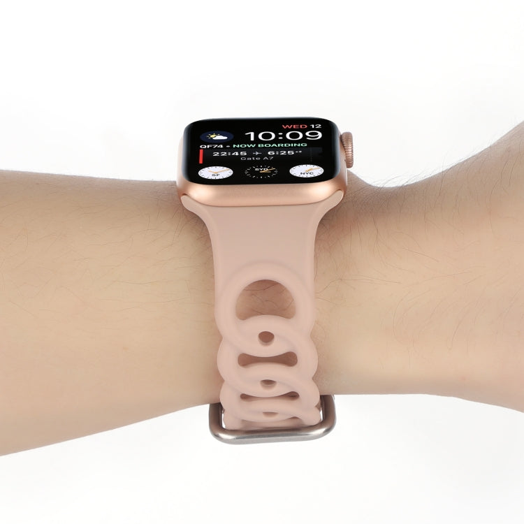 Lisslune | Hollow Silicone Watch Band for Apple Watch Series 9&8&7 41mm / SE 3&SE 2&6&SE&5&4 40mm / 3&2&1 38mm (Khaki)