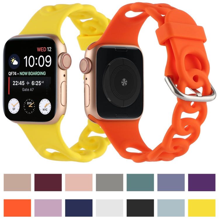 Lisslune | Hollow Silicone Watch Band for Apple Watch Series 9&8&7 41mm / SE 3&SE 2&6&SE&5&4 40mm / 3&2&1 38mm(Pink)