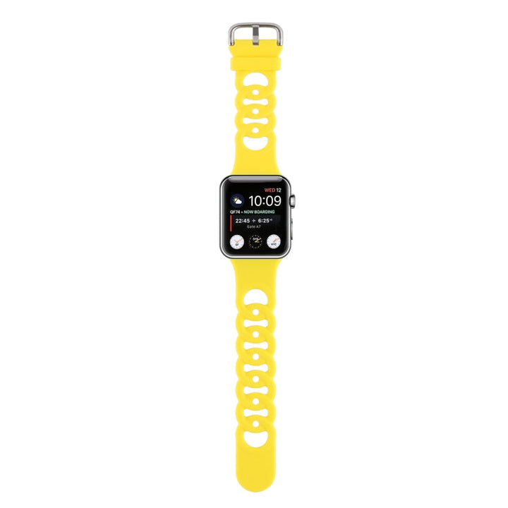 Lisslune | Hollow Silicone Watch Band for Apple Watch Ultra 49mm & Watch Ultra 2 49mm / Series 9 & 8 & 7 45mm / SE 3 & SE 2 & 6 & SE & 5 & 4 44mm / 3 & 2 & 1 42mm (Yellow)