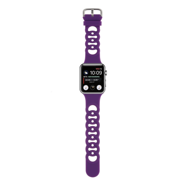 Lisslune | Hollow Silicone Watch Band for Apple Watch Ultra 49mm & Watch Ultra 2 49mm / Series 9 & 8 & 7 45mm / SE 3 & SE 2 & 6 & SE & 5 & 4 44mm / 3 & 2 & 1 42mm (Dark Purple)