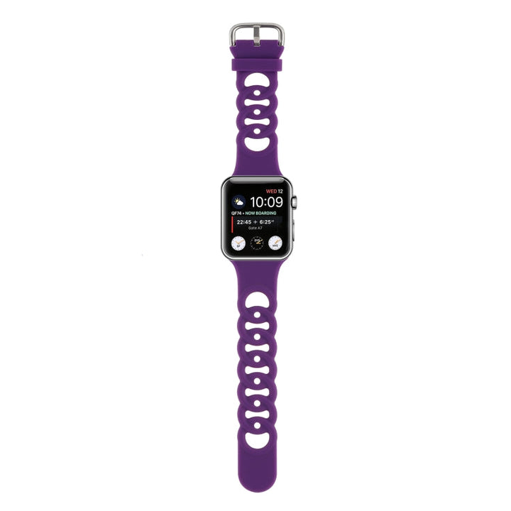 Lisslune | Hollow Silicone Watch Band for Apple Watch Ultra 49mm & Watch Ultra 2 49mm / Series 9 & 8 & 7 45mm / SE 3 & SE 2 & 6 & SE & 5 & 4 44mm / 3 & 2 & 1 42mm (Dark Purple)