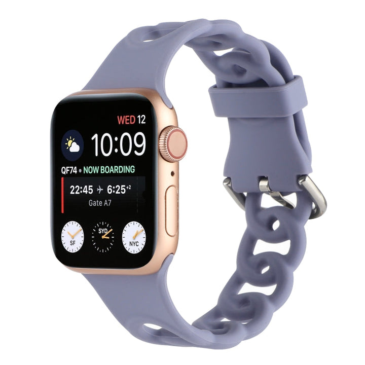 Lisslune | Hollow Silicone Watch Band for Apple Watch Ultra 49mm & Watch Ultra 2 49mm / Series 9 & 8 & 7 45mm / SE 3 & SE 2 & 6 & SE & 5 & 4 44mm / 3 & 2 & 1 42mm (Light Purple)