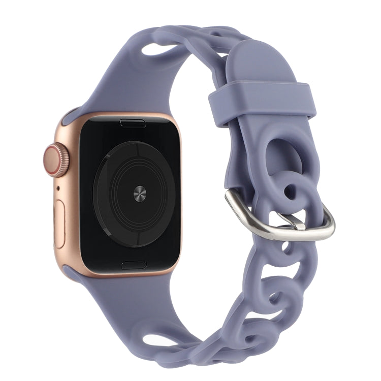 Lisslune | Hollow Silicone Watch Band for Apple Watch Ultra 49mm & Watch Ultra 2 49mm / Series 9 & 8 & 7 45mm / SE 3 & SE 2 & 6 & SE & 5 & 4 44mm / 3 & 2 & 1 42mm (Light Purple)