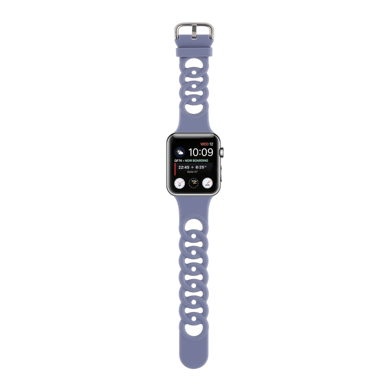 Lisslune | Hollow Silicone Watch Band for Apple Watch Ultra 49mm & Watch Ultra 2 49mm / Series 9 & 8 & 7 45mm / SE 3 & SE 2 & 6 & SE & 5 & 4 44mm / 3 & 2 & 1 42mm (Light Purple)