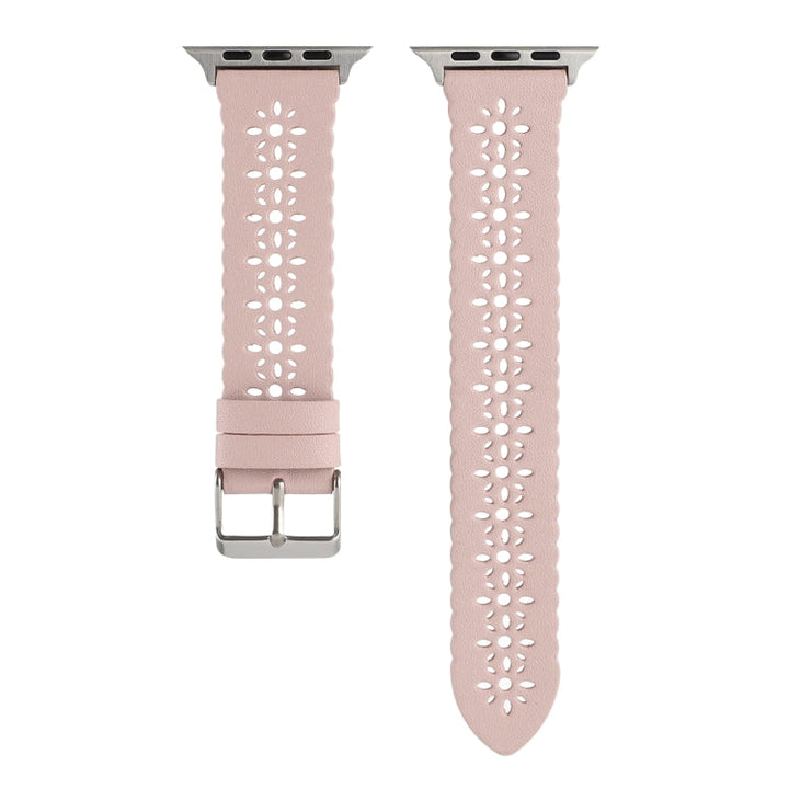 Lisslune | Hollow Leather Watch Band for Apple Watch Series 9&8&7 41mm / SE 3&SE 2&6&SE&5&4 40mm / 3&2&1 38mm (Pink)