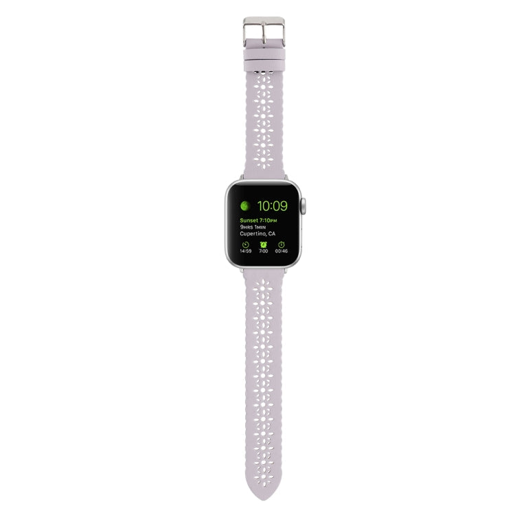 Lisslune | Hollow Leather Watch Band for Apple Watch Series 9&8&7 41mm / SE 3&SE 2&6&SE&5&4 40mm / 3&2&1 38mm (Purple)