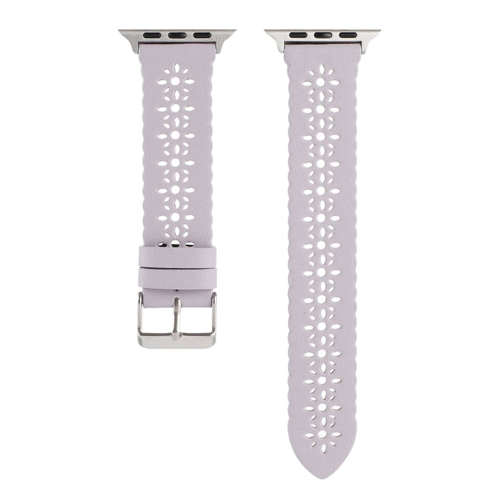 Lisslune | Hollow Leather Watch Band for Apple Watch Series 9&8&7 41mm / SE 3&SE 2&6&SE&5&4 40mm / 3&2&1 38mm (Purple)