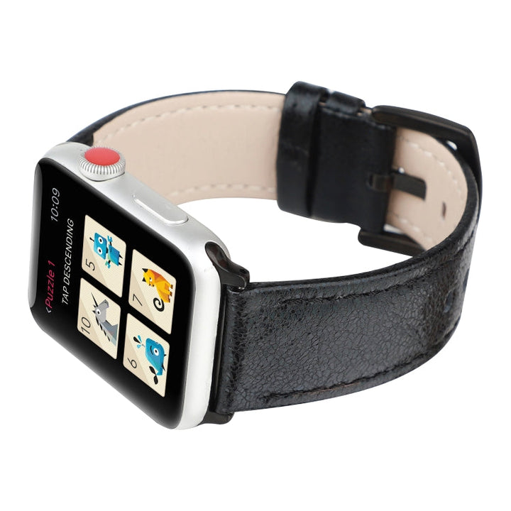 Lisslune | Glitter Leather Watch Band For Apple Watch Series 9&8&7 41mm / SE 3&SE 2&6&SE&5&4 40mm / 3&2&1 38mm (Black)