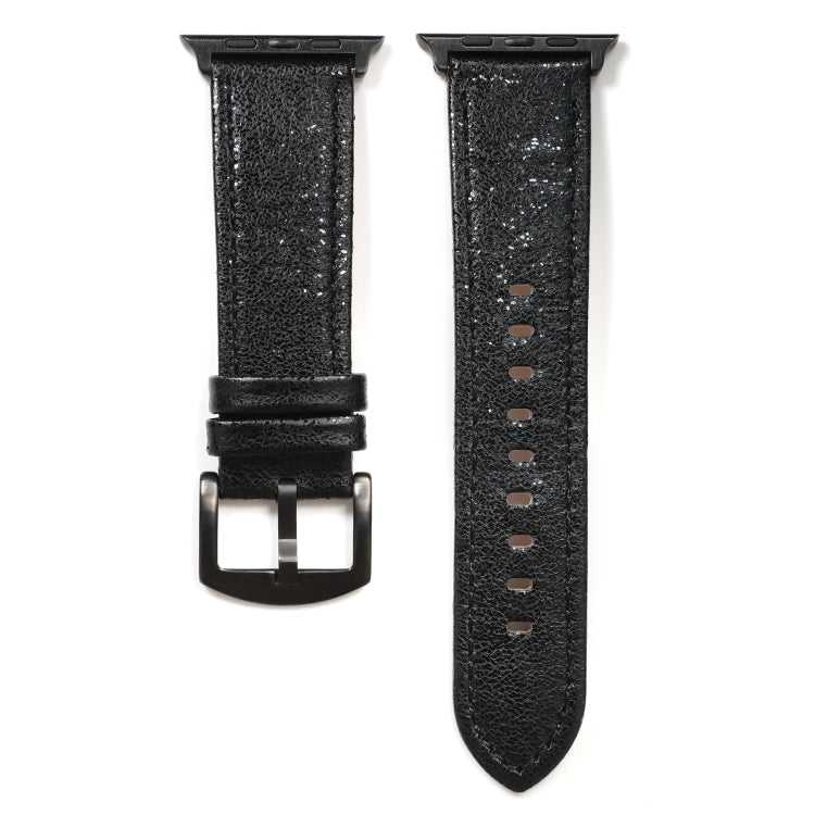 Lisslune | Glitter Leather Watch Band For Apple Watch Series 9&8&7 41mm / SE 3&SE 2&6&SE&5&4 40mm / 3&2&1 38mm (Black)
