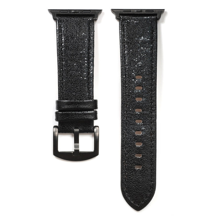 Lisslune | Glitter Leather Watch Band For Apple Watch Series 9&8&7 41mm / SE 3&SE 2&6&SE&5&4 40mm / 3&2&1 38mm (Black)