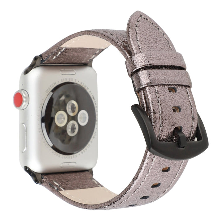 Lisslune | Glitter Leather Watch Band For Apple Watch Series 9&8&7 41mm / SE 3&SE 2&6&SE&5&4 40mm / 3&2&1 38mm (Gray)