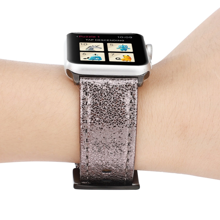 Lisslune | Glitter Leather Watch Band For Apple Watch Series 9&8&7 41mm / SE 3&SE 2&6&SE&5&4 40mm / 3&2&1 38mm (Gray)