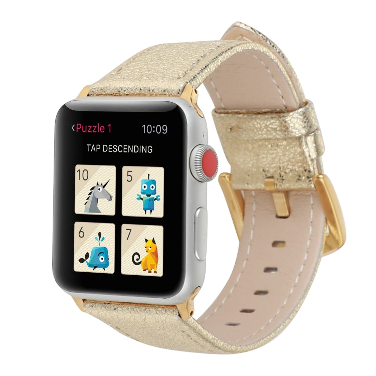 Lisslune | Glitter Leather Watch Band for Apple Watch Ultra 49mm&Watch Ultra 2 49mm / Series 9&8&7 45mm / SE 3&SE 2&6&SE&5&4 44mm / 3&2&1 42mm(Gold)