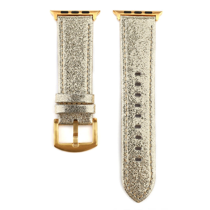Lisslune | Glitter Leather Watch Band for Apple Watch Ultra 49mm&Watch Ultra 2 49mm / Series 9&8&7 45mm / SE 3&SE 2&6&SE&5&4 44mm / 3&2&1 42mm(Gold)