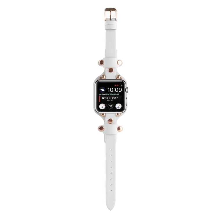 Lisslune | Bracelet Leather Watch Band for Apple Watch Ultra 49mm & Watch Ultra 2 49mm / Series 9 & 8 & 7 45mm / SE 3 & SE 2 & 6 & SE & 5 & 4 44mm / 3 & 2 & 1 42mm (White)