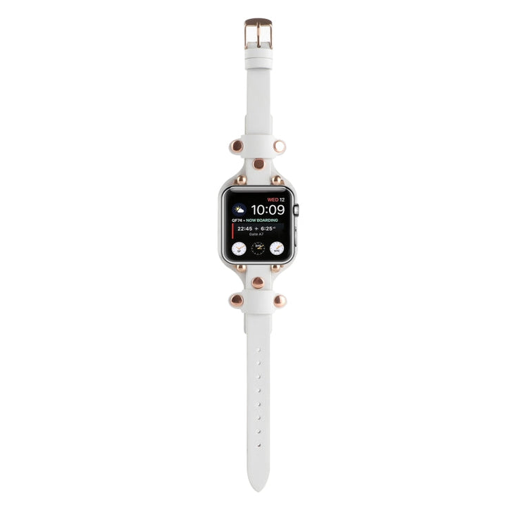 Lisslune | Bracelet Leather Watch Band for Apple Watch Ultra 49mm & Watch Ultra 2 49mm / Series 9 & 8 & 7 45mm / SE 3 & SE 2 & 6 & SE & 5 & 4 44mm / 3 & 2 & 1 42mm (White)