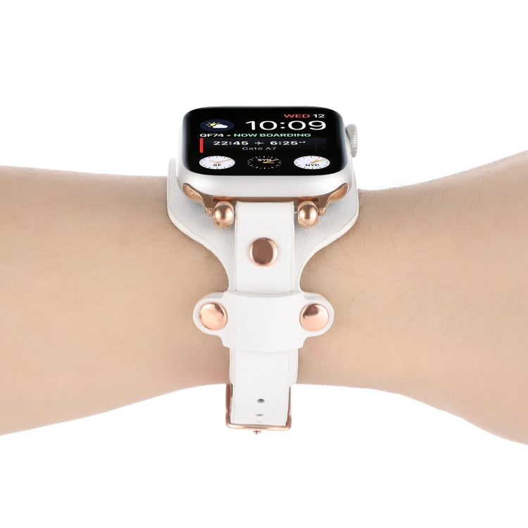 Lisslune | Bracelet Leather Watch Band for Apple Watch Ultra 49mm & Watch Ultra 2 49mm / Series 9 & 8 & 7 45mm / SE 3 & SE 2 & 6 & SE & 5 & 4 44mm / 3 & 2 & 1 42mm (White)