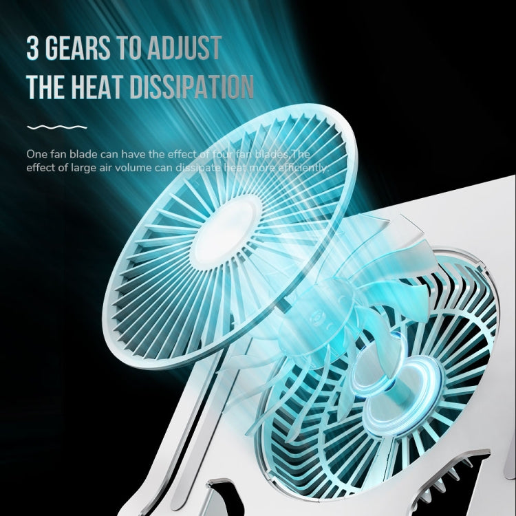 Lisslune | R-JUST BJ01-5 Laptop Folding Lift Holder with Fan (Silver)