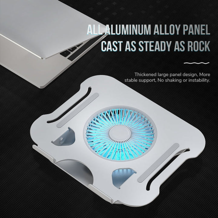 Lisslune | R-JUST BJ01-5 Laptop Folding Lift Holder with Fan (Silver)