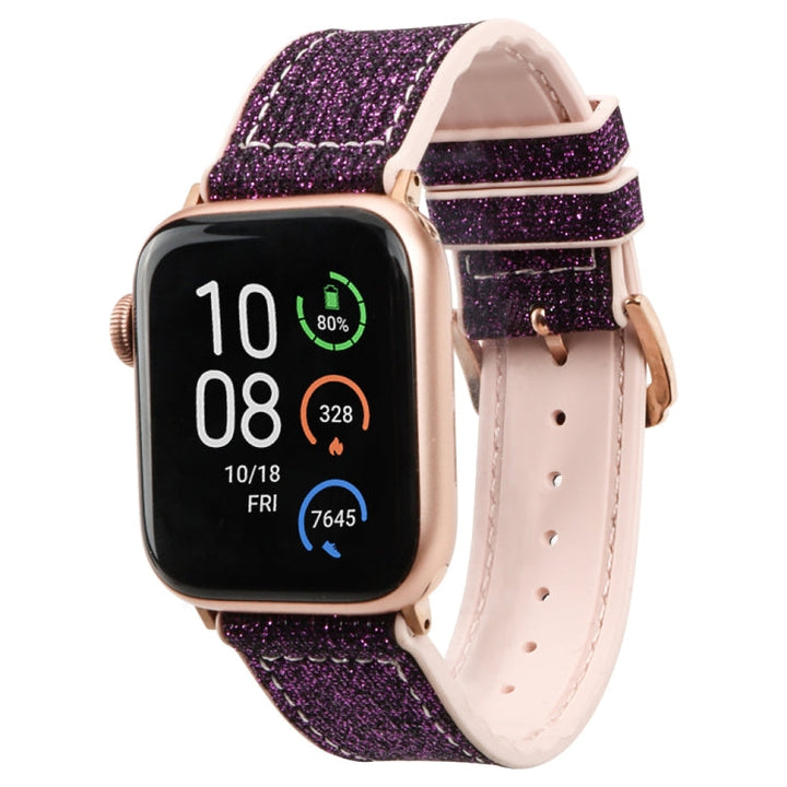 Lisslune | Glitter Starry Sky Watch Band for Apple Watch Series 9&8&7 41mm / SE 3&SE 2&6&SE&5&4 40mm / 3&2&1 38mm (Dark Purple)