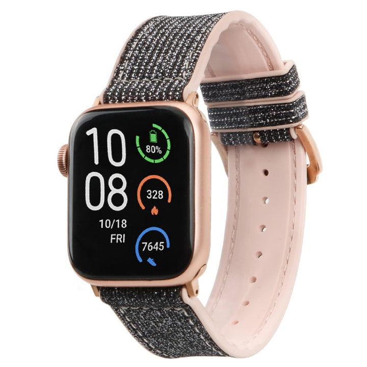 Lisslune | Glitter Starry Sky Watch Band for Apple Watch Series 9&8&7 41mm / SE 3&SE 2&6&SE&5&4 40mm / 3&2&1 38mm (Black)