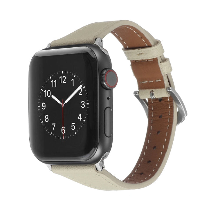 Lisslune | Leather Watch Band for Apple Watch Series 9&8&7 41mm / SE 3&SE 2&6&SE&5&4 40mm / 3&2&1 38mm (Apricot)