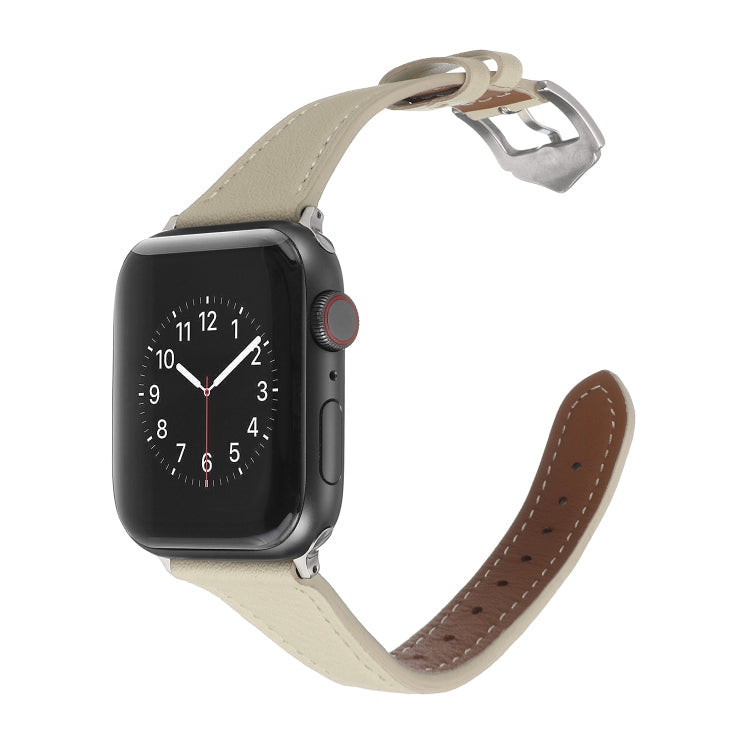 Lisslune | Leather Watch Band for Apple Watch Series 9&8&7 41mm / SE 3&SE 2&6&SE&5&4 40mm / 3&2&1 38mm (Apricot)