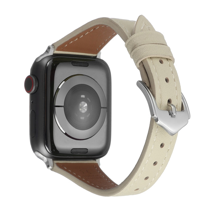Lisslune | Leather Watch Band for Apple Watch Series 9&8&7 41mm / SE 3&SE 2&6&SE&5&4 40mm / 3&2&1 38mm (Apricot)