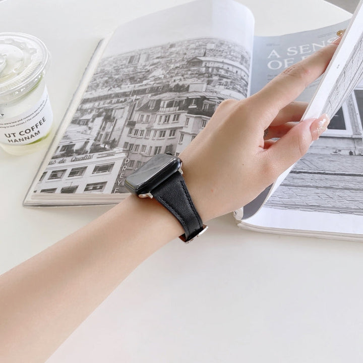Lisslune | Leather Bracelet for Apple Watch Series 9&8&7 41mm / SE 3&SE 2&6&SE&5&4 40mm / 3&2&1 38mm (Light Brown)