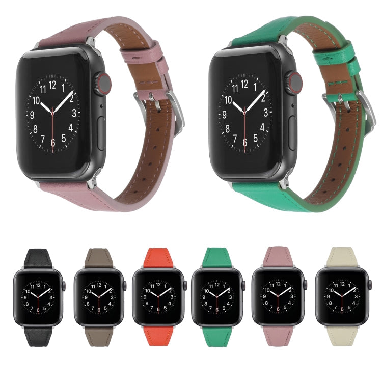 Lisslune | Leather Bracelet for Apple Watch Ultra 49mm & Watch Ultra 2 49mm / Series 9 & 8 & 7 45mm / SE 3 & SE 2 & 6 & SE & 5 & 4 44mm / 3 & 2 & 1 42mm (Apricot)
