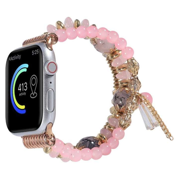 Lisslune | Chain tassel watch strap for Apple Watch Series 9&8&7 41mm / SE 3&SE 2&6&SE&5&4 40mm / 3&2&1 38mm (Pink)