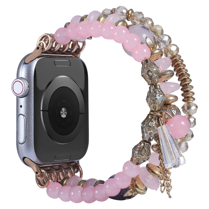 Lisslune | Chain tassel watch strap for Apple Watch Series 9&8&7 41mm / SE 3&SE 2&6&SE&5&4 40mm / 3&2&1 38mm (Pink)