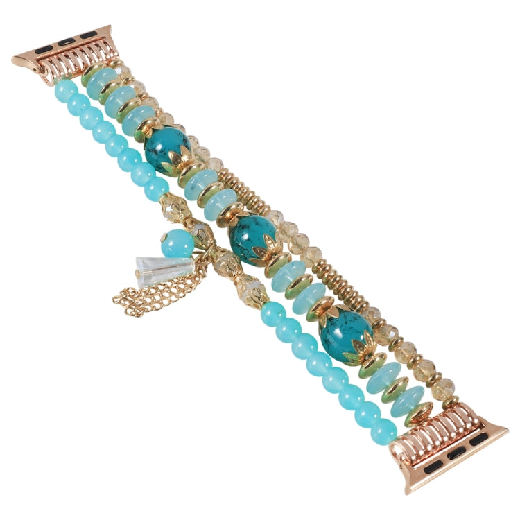 Lisslune | Chain Tassel Watch Band for Apple Watch Series 9&8&7 41mm / SE 3&SE 2&6&SE&5&4 40mm / 3&2&1 38mm (Ocean Blue)