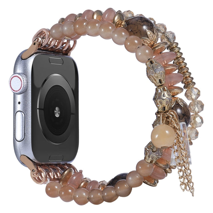 Lisslune | Chain tassel watch band for Apple Watch Ultra 49mm & Watch Ultra 2 49mm / Series 9 & 8 & 7 45mm / SE 3 & SE 2 & 6 & SE & 5 & 4 44mm / 3 & 2 & 1 42mm (Light Coffee)