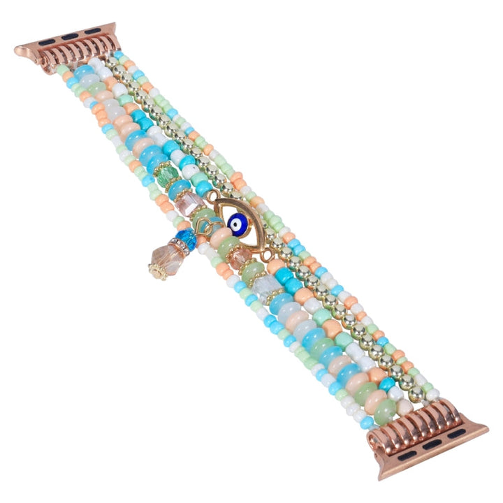 Lisslune | Eye pearl chain watch strap for Apple Watch Series 9&8&7 41mm / SE 3&SE 2&6&SE&5&4 40mm / 3&2&1 38mm (colorful)