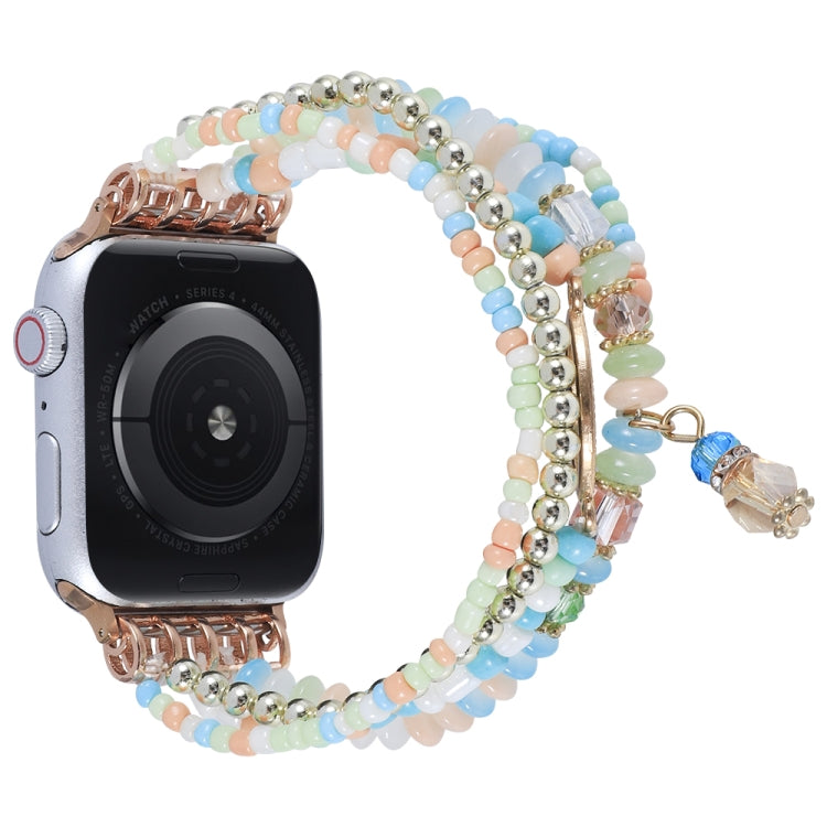 Lisslune | Eye pearl chain watch strap for Apple Watch Series 9&8&7 41mm / SE 3&SE 2&6&SE&5&4 40mm / 3&2&1 38mm (colorful)
