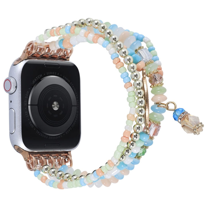 Lisslune | Eye pearl chain watch strap for Apple Watch Series 9&8&7 41mm / SE 3&SE 2&6&SE&5&4 40mm / 3&2&1 38mm (colorful)