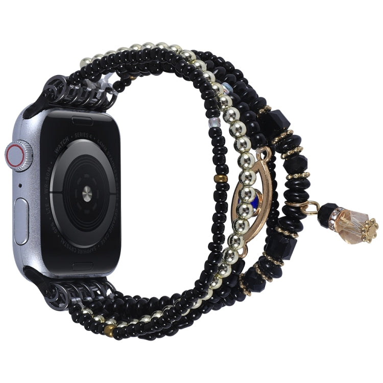 Lisslune | Eye Pearl Chain Bracelet for Apple Watch Series 9&8&7 41mm / SE 3&SE 2&6&SE&5&4 40mm / 3&2&1 38mm (Black)
