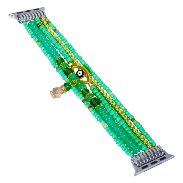 Lisslune | Eye Pearl Necklace Watch Strap for Apple Watch Series 9&8&7 41mm / SE 3&SE 2&6&SE&5&4 40mm / 3&2&1 38mm (Blue)