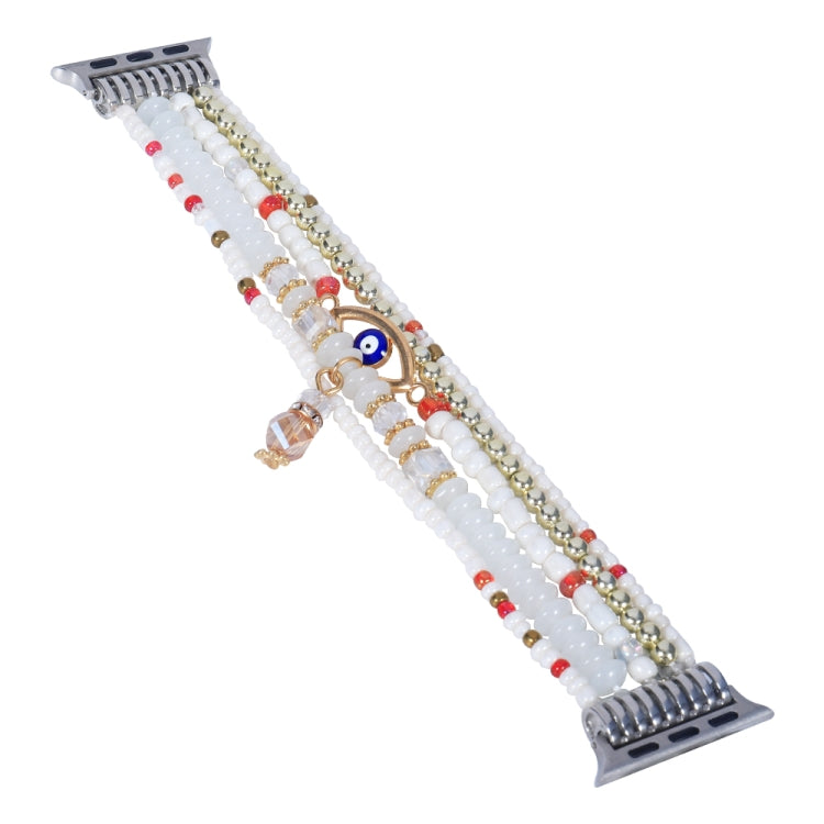 Lisslune | Eye pearl chain watch strap for Apple Watch Series 9&8&7 41mm / SE 3&SE 2&6&SE&5&4 40mm / 3&2&1 38mm(White)