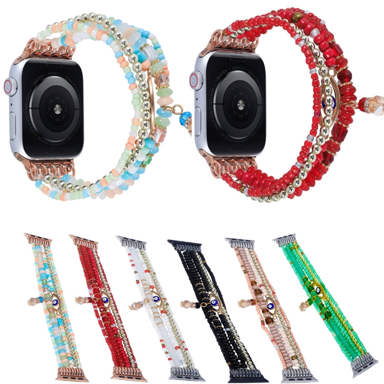 Lisslune | Eye Pearl Chain Bracelet for Apple Watch Series 9&8&7 41mm / SE 3&SE 2&6&SE&5&4 40mm / 3&2&1 38mm (Black)
