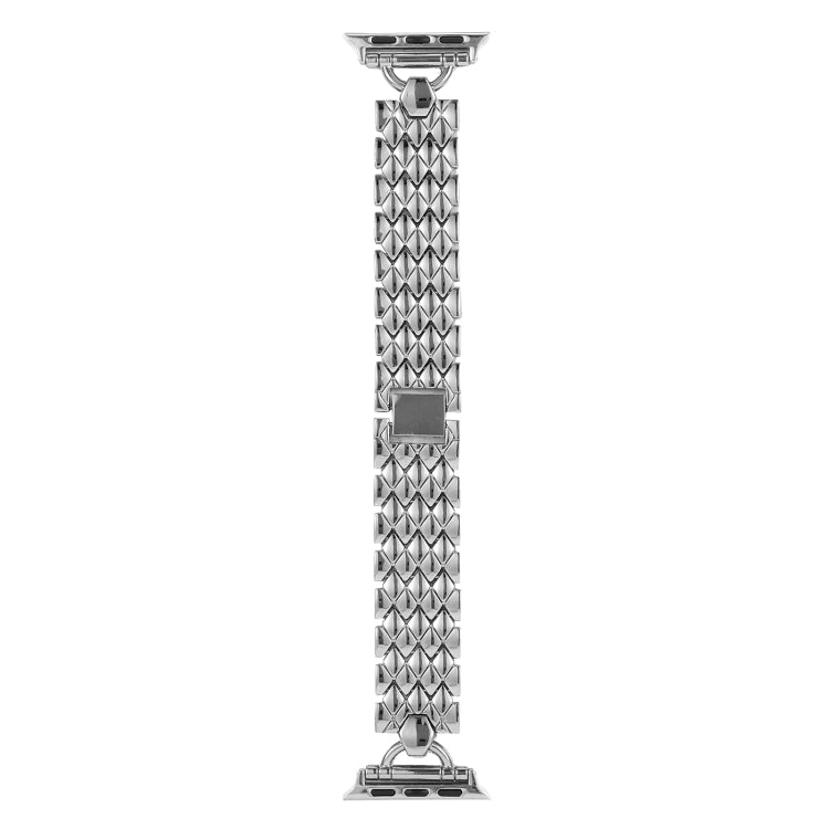 Lisslune | D-shaped diamond metal bracelet for Apple Watch Series 9&8&7 41mm / SE 3&SE 2&6&SE&5&4 40mm / 3&2&1 38mm (Silver)