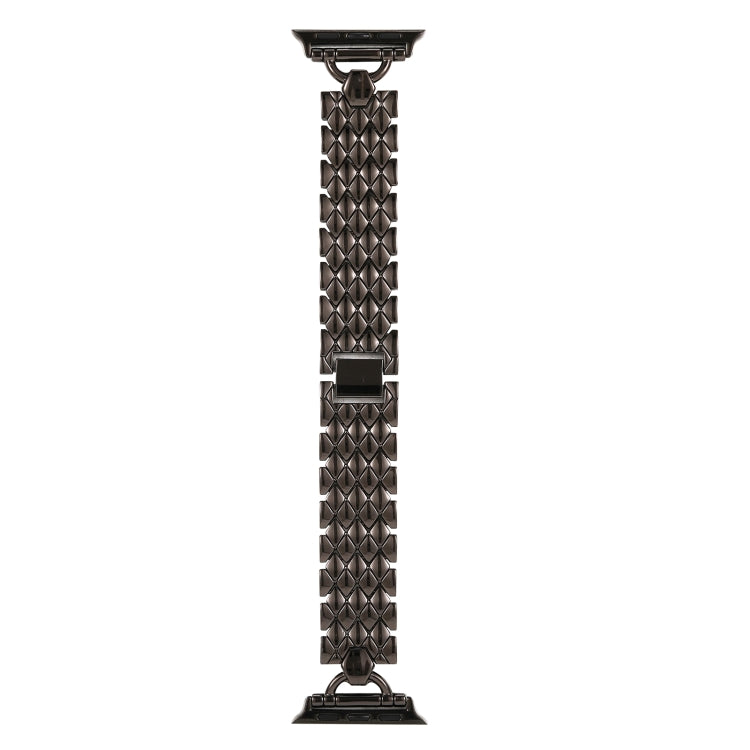 Lisslune | D-shaped diamond metal watch band for Apple Watch Series 9&8&7 41mm / SE 3&SE 2&6&SE&5&4 40mm / 3&2&1 38mm (Black)