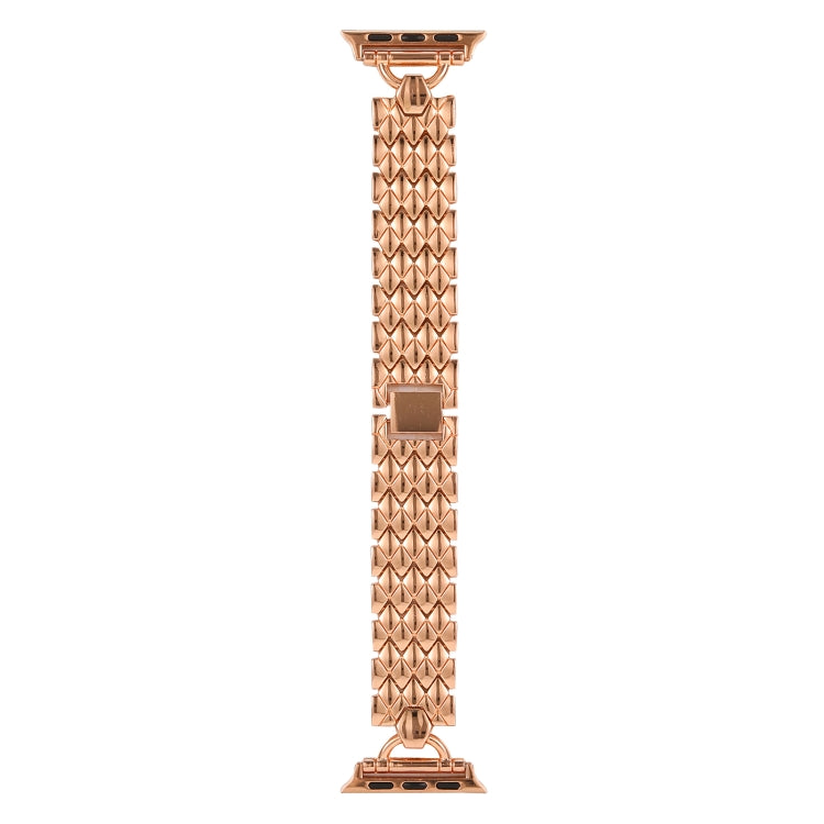 Lisslune | D-shaped diamond metal bracelet for Apple Watch Series 9&8&7 41mm / SE 3&SE 2&6&SE&5&4 40mm / 3&2&1 38mm (Rose Gold)
