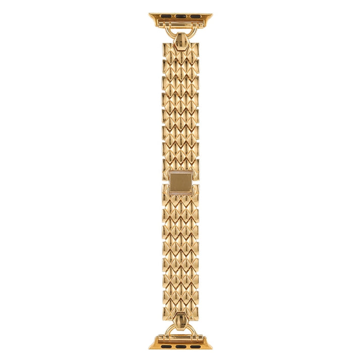 Lisslune | D-shaped rhombus metal watch band for Apple Watch Ultra 49mm & Watch Ultra 2 49mm / Series 9 & 8 & 7 45mm / SE 3 & SE 2 & 6 & SE & 5 & 4 44mm / 3 & 2 & 1 42mm (Gold)