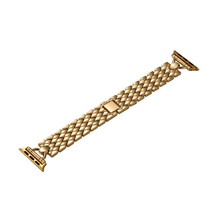 Lisslune | D-shaped rhombus metal watch band for Apple Watch Ultra 49mm & Watch Ultra 2 49mm / Series 9 & 8 & 7 45mm / SE 3 & SE 2 & 6 & SE & 5 & 4 44mm / 3 & 2 & 1 42mm (Gold)