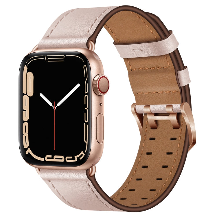 Lisslune | Double Buckle Leather Band for Apple Watch Series 9&8&7 41mm / SE 3&SE 2&6&SE&5&4 40mm / 3&2&1 38mm (Pink Sand)