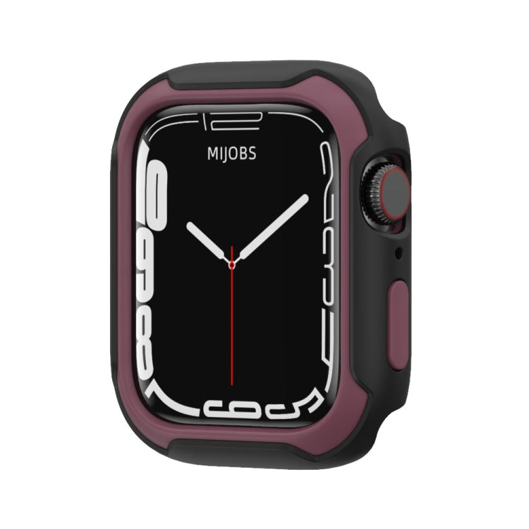 Lisslune | Removable two-color watch case for Apple Watch Series 9 / 8 / 7 41mm / 6&SE&5&4 40mm (Black Wine Red)